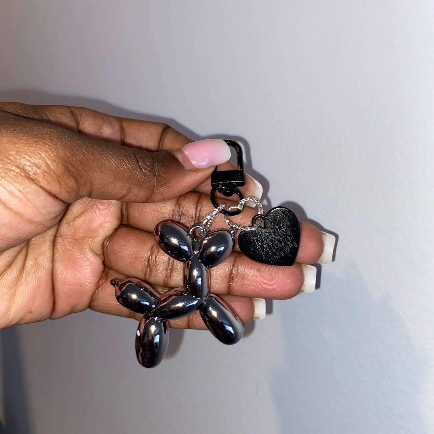 Black Balloon Dog Keychain
