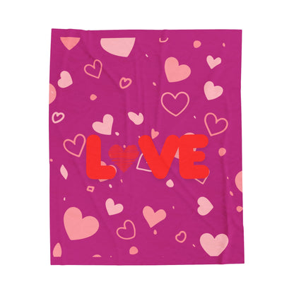 LOVE Velveteen Plush Blanket