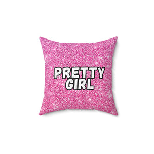 Pretty Girl Glitter Square Pillow